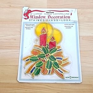 Window Decoration Christmas Wall Hanging 9" Large Sized Crystalline